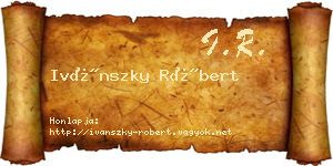 Ivánszky Róbert névjegykártya