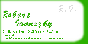 robert ivanszky business card